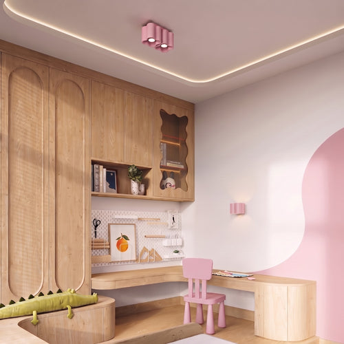 Sollux Lighting Plafondlamp OVIO 2 roze GU10 - 24,5x12x12cm