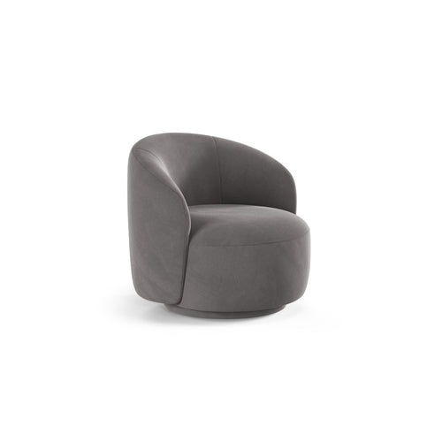 Cosmopolitan Design - Draaistoel Savona flueel grijs - 83x86x76.5cm