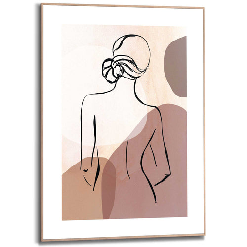 Reinders Lady Back schilderij -  bruin - slaapkamer - 70x50cm