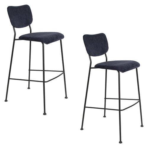 Zuiver Benson Barkruk 75.5 cm Donkerblauw - Set van 2 - vtwonen shop