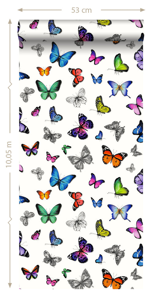 ESTAhome behang vlinders multicolor - 53 cm x 10.05 m - 138507