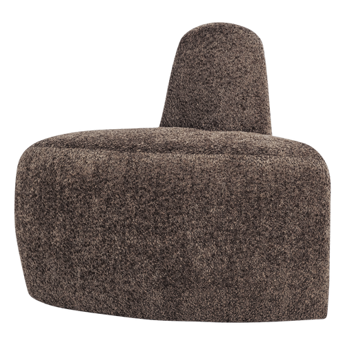 WOOOD eetbank hoek rond rugleuning Mojo Base - Wollig - Bruin - 83x76x76