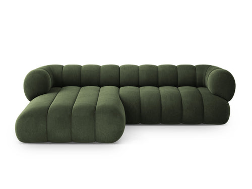 Cosmopolitan Design linker hoekbank Koge 5-zits, flueel groente - 165x270x70cm