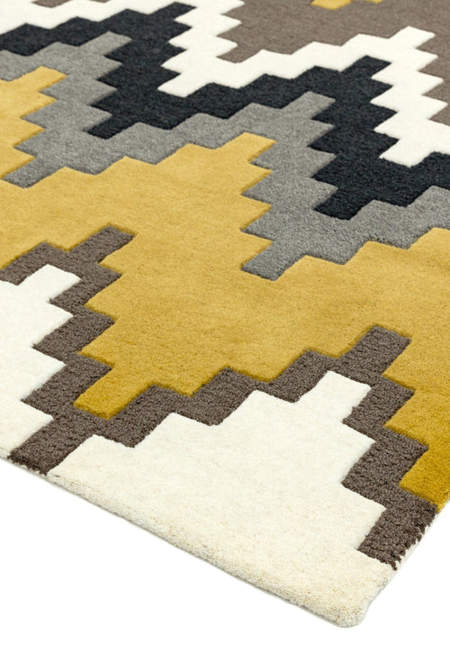 Vloerkleed MOMO Rugs Matrix MAX69 Cuzzo Mustard 70x240 cm - vtwonen shop