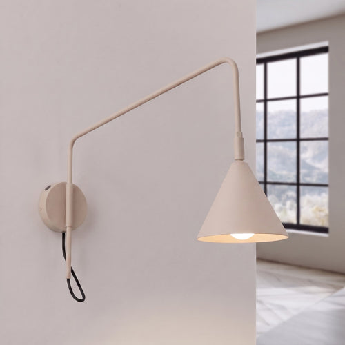 Sollux Lighting Wandlamp NOX 1 taupe met schakelaar - 14x61x30cm