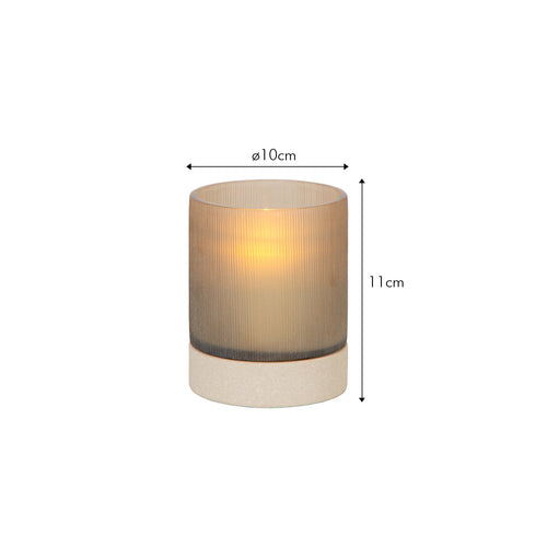 Atmooz kaarsenhouder Lionel S - beige - Ø 10 x H 11 cm
