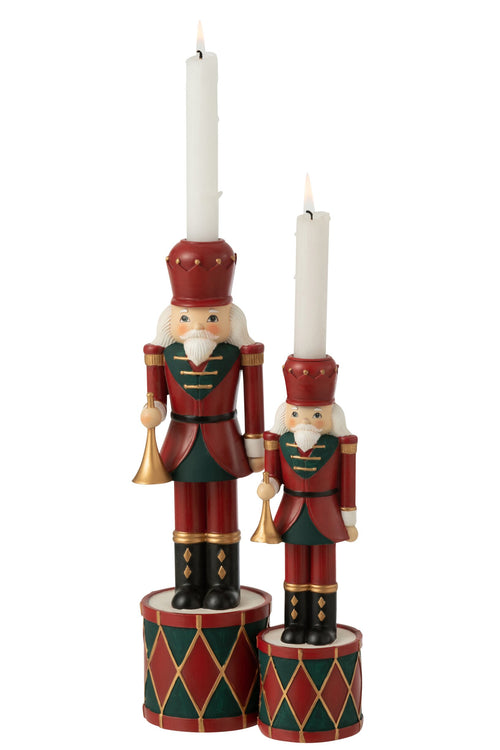 J-Line kaarshouder Notenkraker - polyresin - rood/groen - large