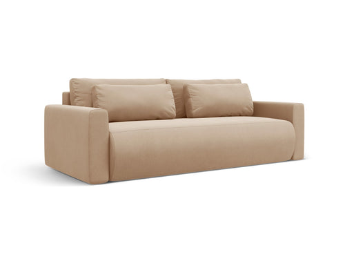 Cosmopolitan Design Slaapbank met opbergdoos Belfast 3-zits, flueel amandelbeige - 105x238x84cm