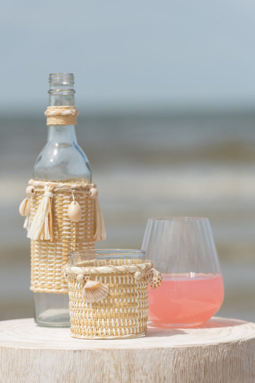 J-Line decoratie fles Met Schelpen - glas - naturel - vtwonen shop