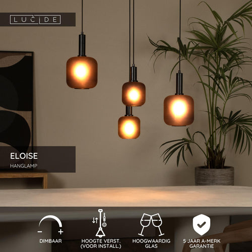 Lucide hanglamp ELOISE - 4xE27 - Zwart