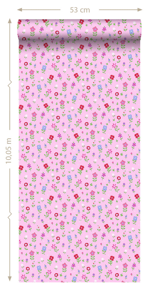 ESTAhome behang bloemen roze - 53 cm x 10,05 m - 137318 - vtwonen shop