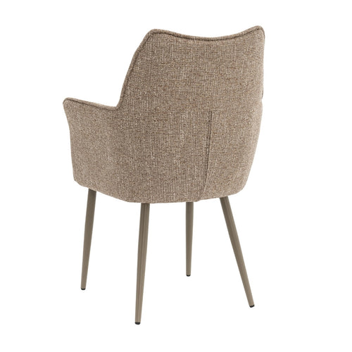 DÉJA Living Eetkamerstoel Zayn - Taupe/Taupe - Zithoogte 47cm - Set van 2 - vtwonen shop