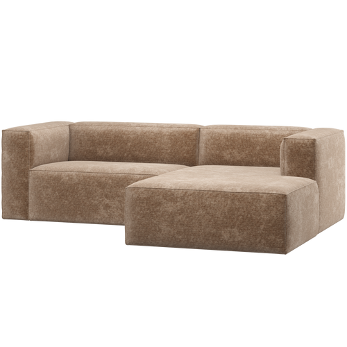 WOOOD chaise longue bank rechts Bean - Chenille Velvet - Terra - 73x254x178