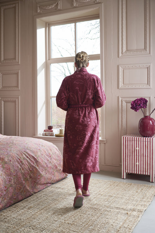 Pip Studio Badjas Jasmin Jacquard - XXL - Donker roze