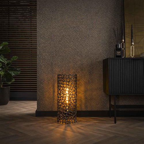 Giga Meubel Vloerlamp Weaver - Zwart Metaal - 1-Lichts - 25x25x61cm