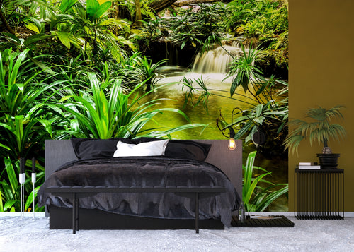 Sanders & Sanders fotobehang waterval groen - 375 x 270 cm - 600551
