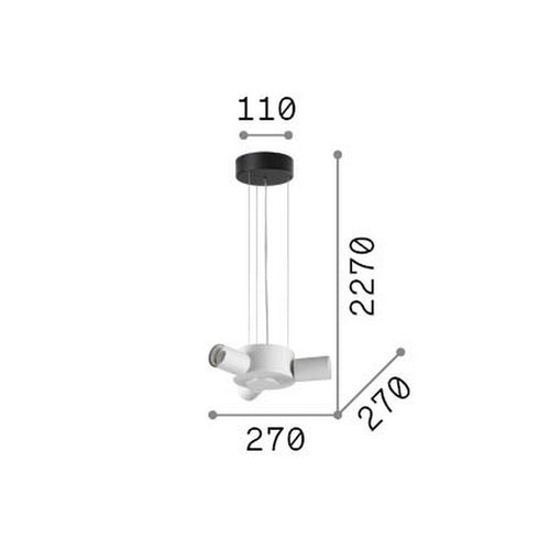 Ideal Lux SET UP Hanglamp met meerdere armen, zwart, 3x E27 fitting