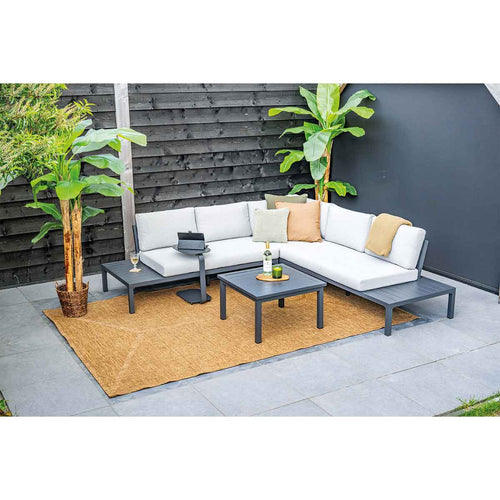Prinos loungeset - 4-delig - carbon black - valley sand - vtwonen shop