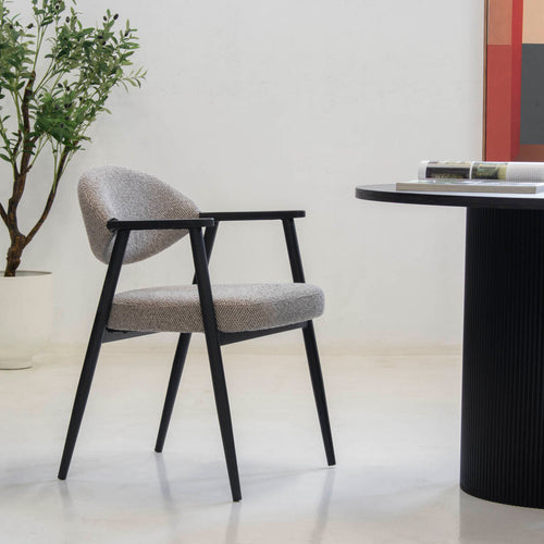 DÉJA Living Eetkamerstoel Karup - Taupe/Zwart - Set van 2 - vtwonen shop