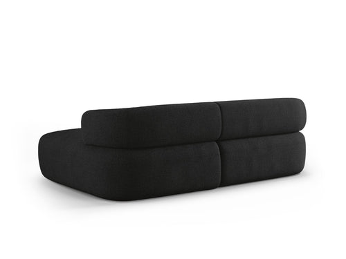 Micadoni rechter hoekbank Jenny 5-zits, boucle zwart - 145x200x73cm