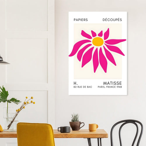 Artfulprints Poster met Lijst Matisse – Deep sea dance pink   - A4 21x29.7 cm - Roze
