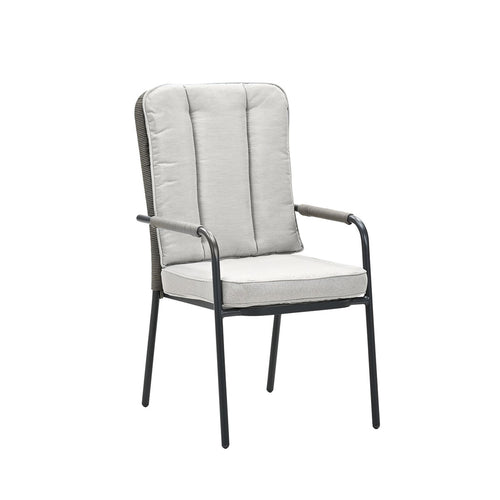 Venice dining fauteuil - carbon black - rope taupe - desert sand - vtwonen shop