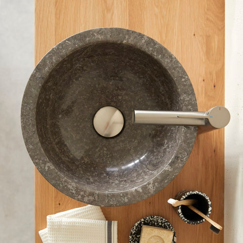 Tikamoon Marmeren waskom in grey ∅ 35 cm - Grijs