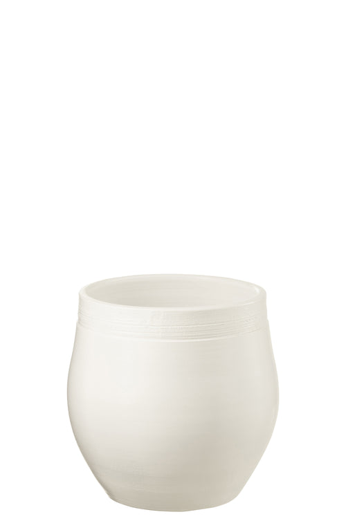 J-Line bloempot Gio - keramiek - wit - large - Ø 29 cm - vtwonen shop
