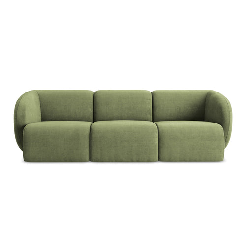 LaMiaSofa 3-zits bank Cervo - chenille stof - groente - 244x94x75