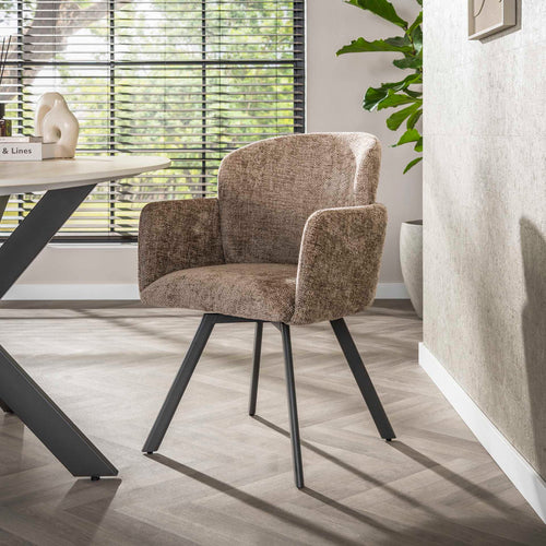 Giga Meubel Eetkamerstoel Embrace - Champagne - Draaibaar - Set van 2 - vtwonen shop