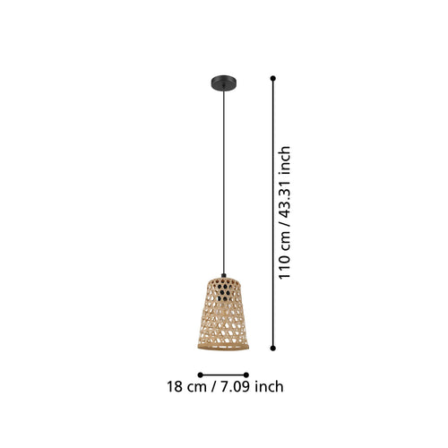 EGLO hanglamp Claverdon - e27 - 18 cm - zwart - vtwonen shop