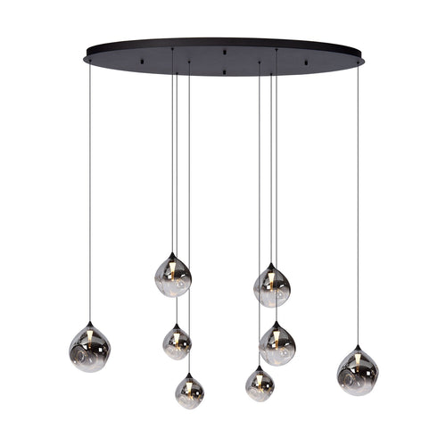 Atmooz hanglamp Rosado 8 - zwart - 120 x 45 x H 170 cm - geïntegreerde led