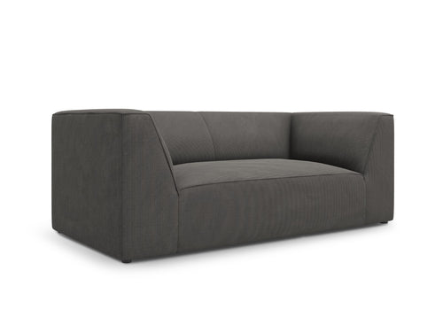 Micadoni - Bank "Ruby" 2 zitplaatsen, ribfluwelen, donkergrijs - 93x174x69cm