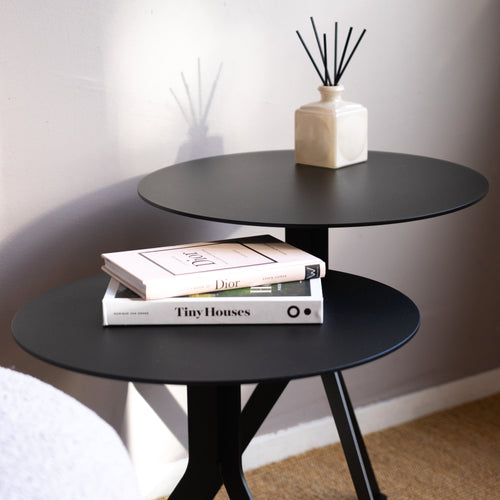 Spinder Design bijzettafel Daley Low - Zwart - Ø 38 - vtwonen shop