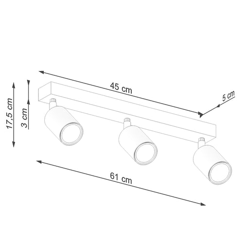 Sollux Lighting Plafondlamp VERDO 3L wit - 61x45x17,5cm