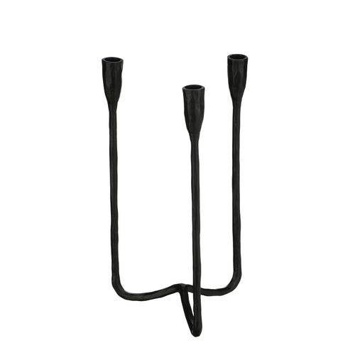 Mica Decorations Christy Kandelaar - L17 x B18 x H34 cm - Aluminium - Zwart - vtwonen shop