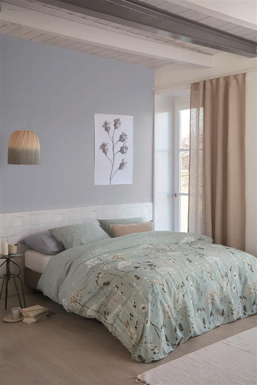 Ariadne at Home dekbedovertrek Flowers - 260x200/220 cm - groen