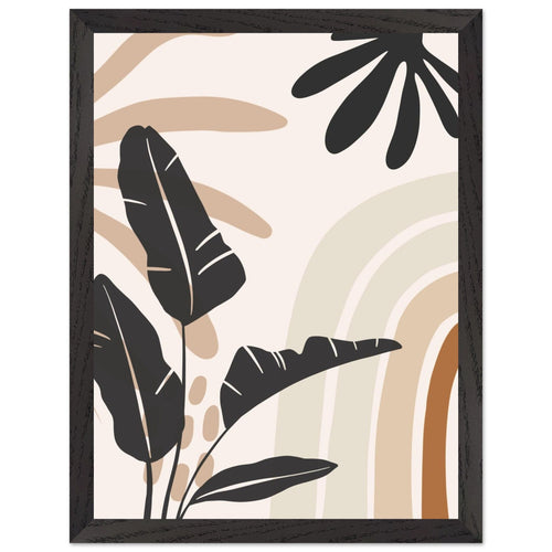 Artfulprints Poster met Lijst Boho – Jungle motion   - 30x40 cm - beige