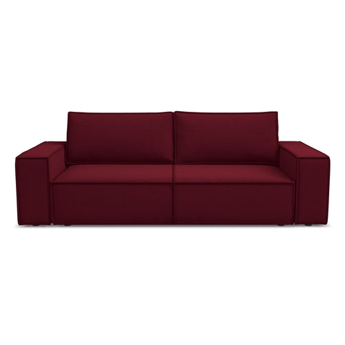 LaMiaSofa 3-zits slaapbank Livorno - velours - bourgondië - 255x105x85