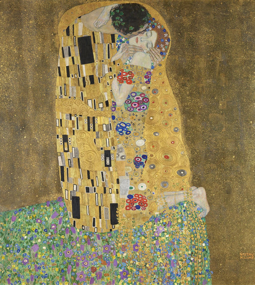 Sanders & Sanders fotobehang De Kus van Gustav Klimt bruin - 250 x 279 cm - 950045