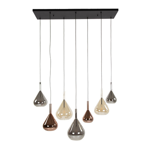 Giga Meubel Hanglamp Wings Mix - Amber Glas - 7-Lichts - 120x40x150cm - vtwonen shop