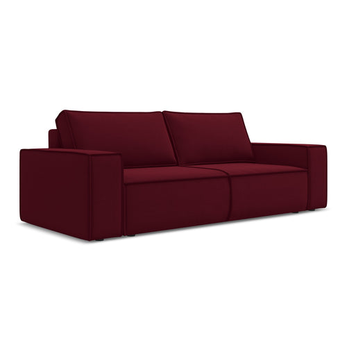 LaMiaSofa 3-zits slaapbank Livorno - velours - bourgondië - 255x105x85