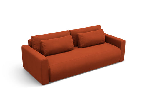 Cosmopolitan Design Slaapbank met opbergdoos Belfast 3-zits, flueel kastanjebruin - 105x238x84cm