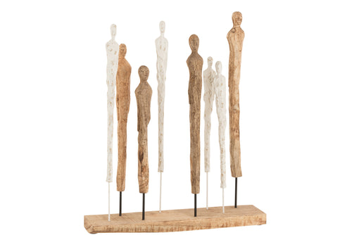 J-Line decoratie Figuren 8 Dun - hout/aluminium - wit/naturel