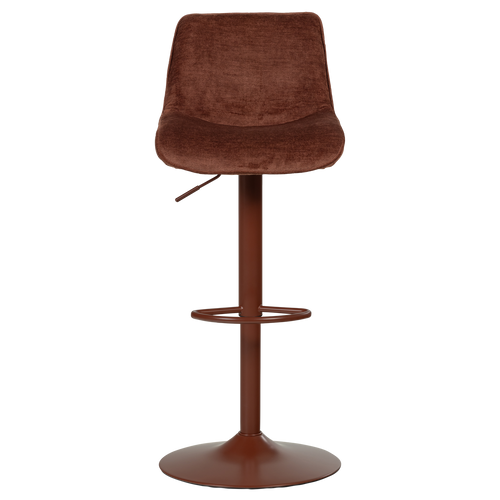 WOOOD barstoel in hoogte verstelbaar Marten - Chenille - Kastanjebruin - 110x45x50