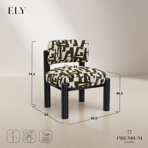 Premium Interiors - Fauteuil ELY - stof met textuur en patroon karamel 60.5cm