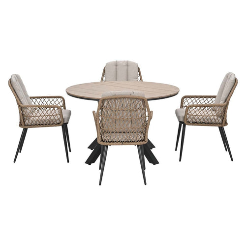 Garden Impressions Tuinset Kalibo 5-delig - Tulli tuintafel Ø122 cm