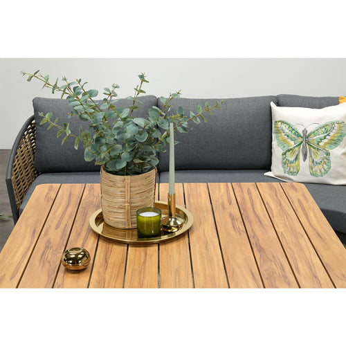 Bali lounge-diningset - 4-delig - natural rotan - mystic grey - vtwonen shop