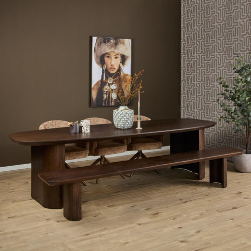 StarFurn Eetkamerbank Maré - Bruin Hout - 280x38x45cm