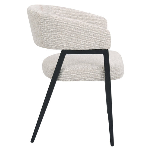 DÉJA Living Eetkamerstoel Fureso - Beige/Zwart - Set van 2